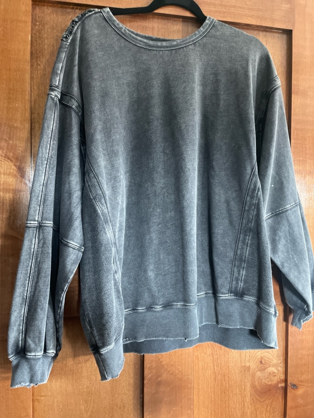 easel Washed Charcoal Crewneck Sweater